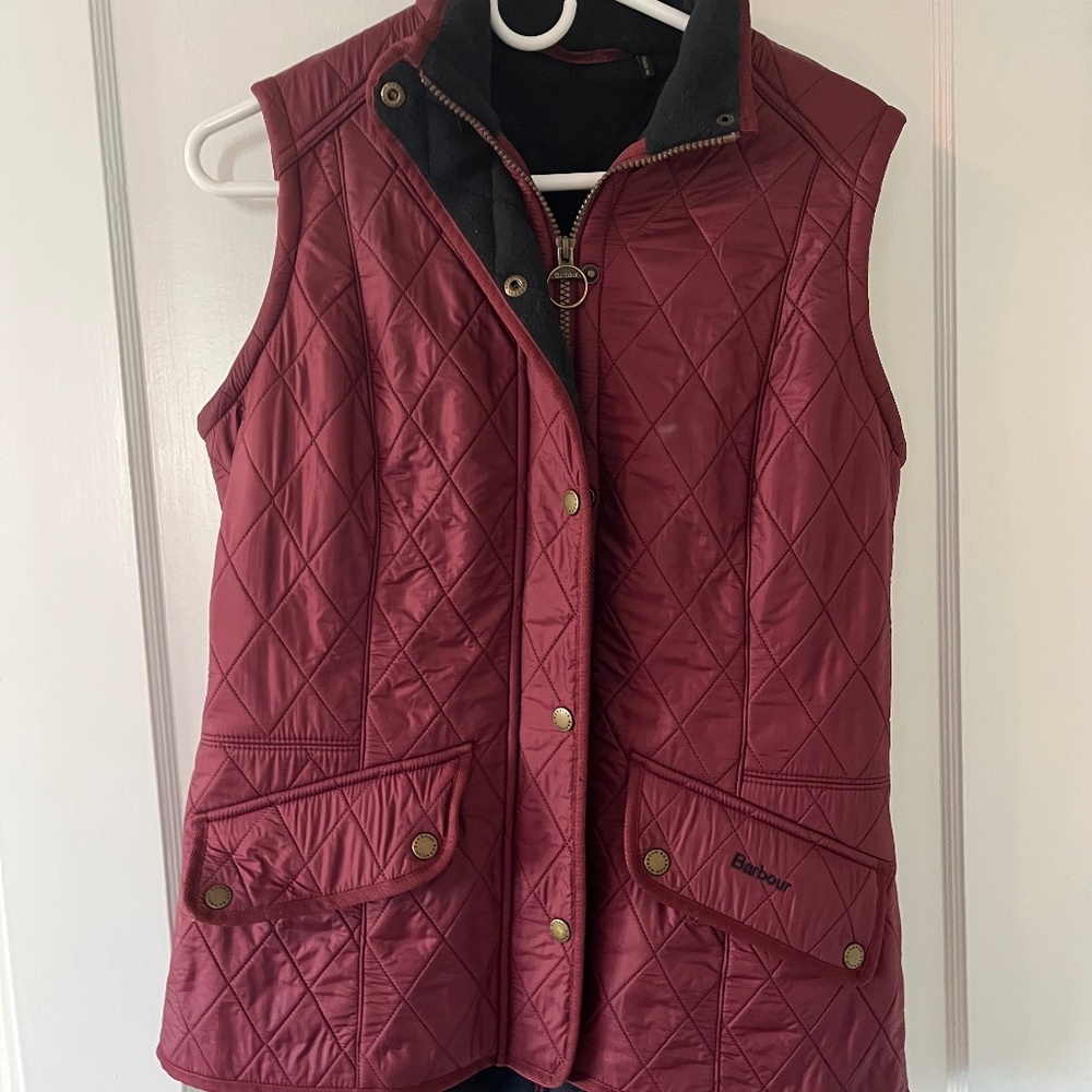 Burgundy Barbour Vest